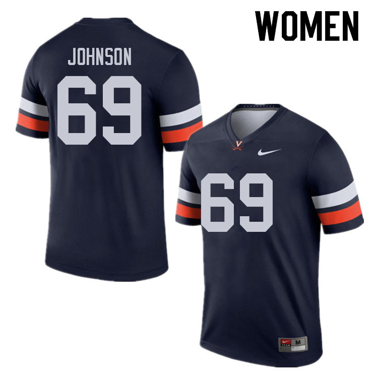 Women #69 Luke Johnson Virginia Cavaliers College Football Jerseys Sale-Navy